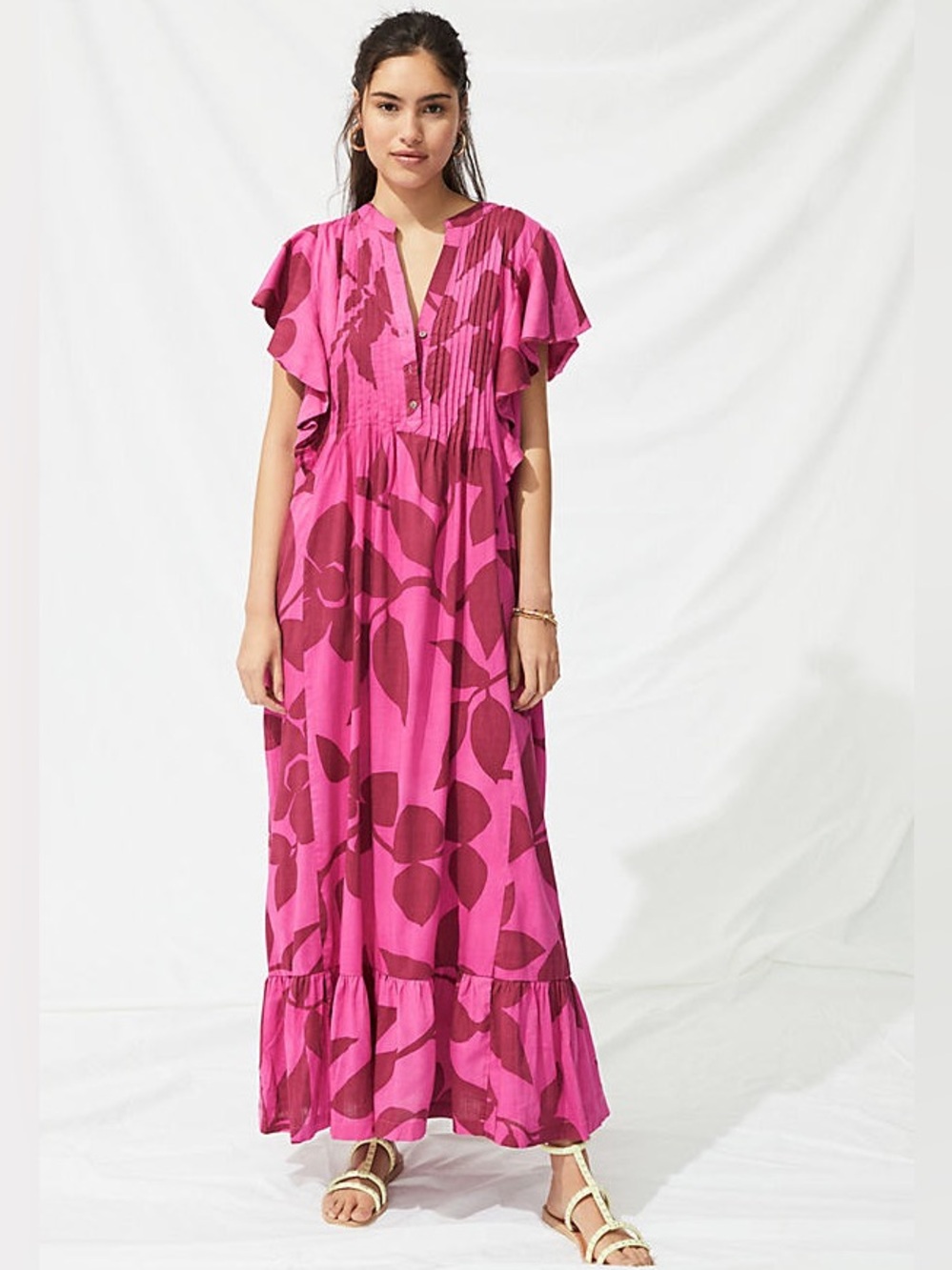 Maeve by Anthropologie Cassandra Maxi Dress in pink